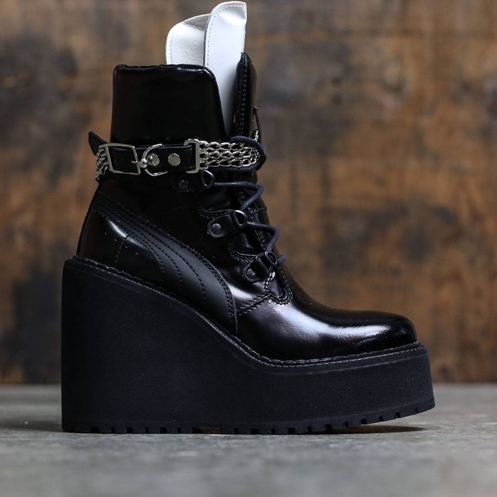 Puma x Fenty by Rihanna Women's Sb Wedge Rihanna Mid-Calf Leather Sneaker